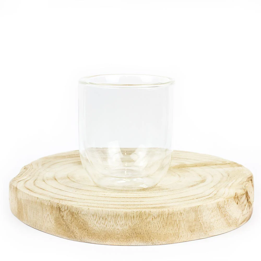 330ml Double Wall Glass Mug (Handleless Glass) - Image 3