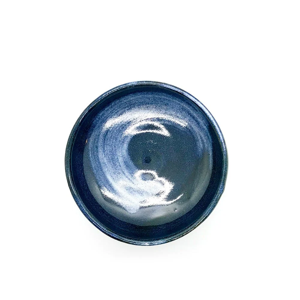 AMAYA Blue Matcha Bowl White Brushstroke Chawan (500ml) - Image 3